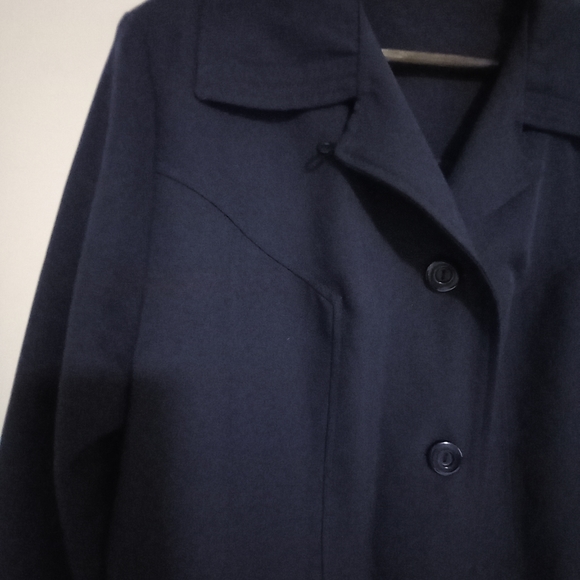 AB Abbmoore XL 16 Vintage Overcoat Jacket in Darkest Navy Blue - Picture 9 of 13